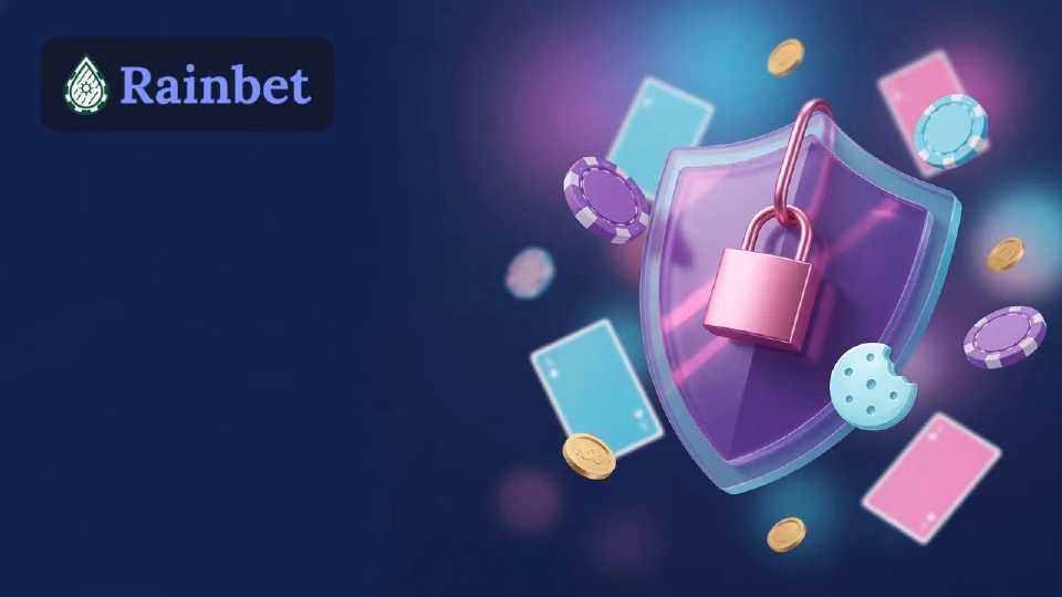 Padlock and cookie icon on a browser window with a crypto coin